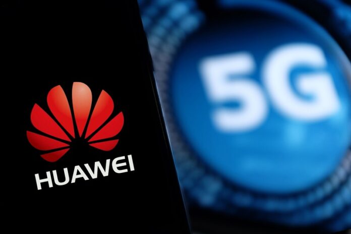 Smart,Phone,With,The,Logo,Of,Huawei,And,5g.,The